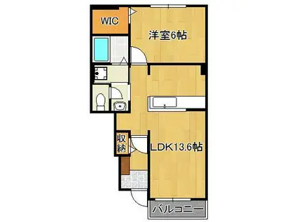 ジェイ・ヴィルタスⅤ(1LDK/1階)の間取り写真