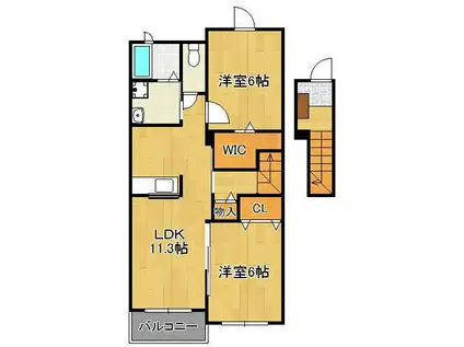 ロスマリーノ(2LDK/2階)の間取り写真
