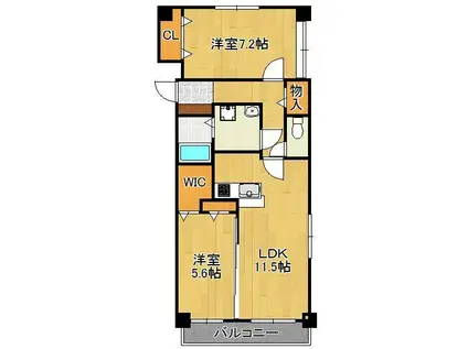 ハーモニック・プラネット(2LDK/1階)の間取り写真