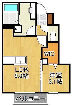 オレンジハウス(1LDK/1階)の間取り写真