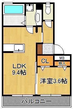 レスポアール(1LDK/3階)の間取り写真