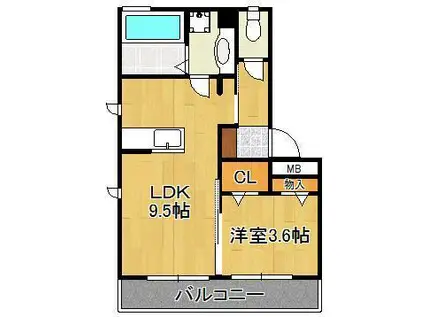 レスポアール(1LDK/3階)の間取り写真