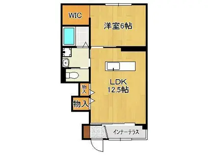 パルティール C棟(1LDK/1階)の間取り写真