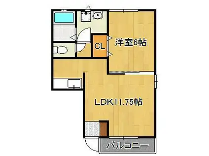 ファミリーヒルズ星ヶ丘Ⅰ(1LDK/1階)の間取り写真