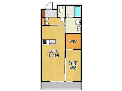 LAVIERE上上津役(1LDK/1階)の間取り写真