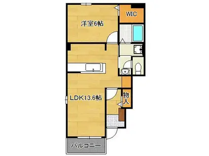 ロワンテール2(1LDK/1階)の間取り写真