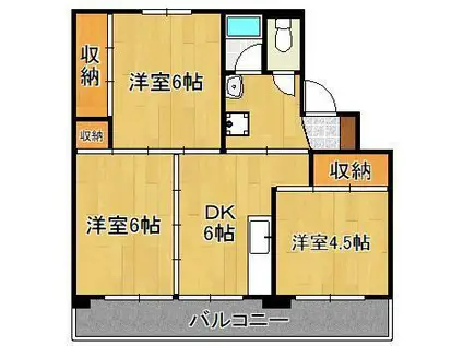 ビレッジハウス直方東 1号棟(3DK/1階)の間取り写真