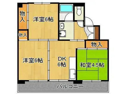 ビレッジハウス直方東 3号棟(3DK/1階)の間取り写真