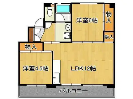 ビレッジハウス直方東 3号棟(2LDK/5階)の間取り写真