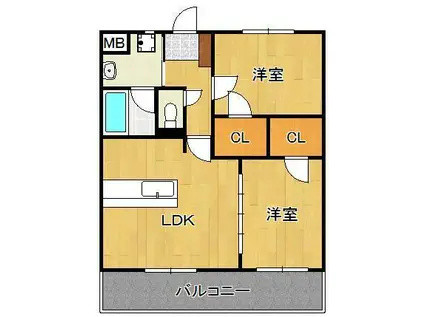 アン・遠賀野(2LDK/1階)の間取り写真