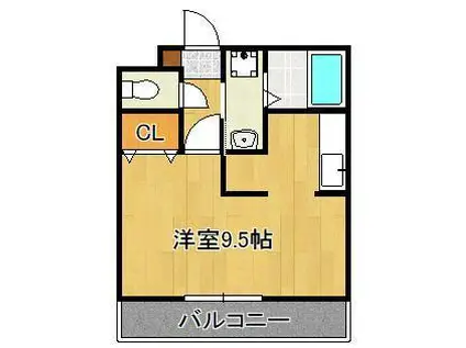 アムールエスパス(1K/1階)の間取り写真