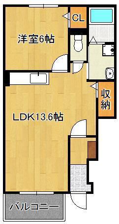 ラ・メゾンカプリス(1LDK/1階)の間取り写真