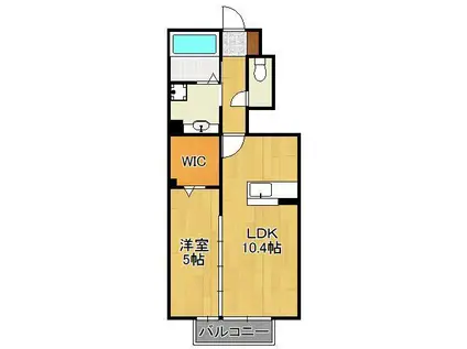 コスモ木屋瀬 A棟(1LDK/1階)の間取り写真