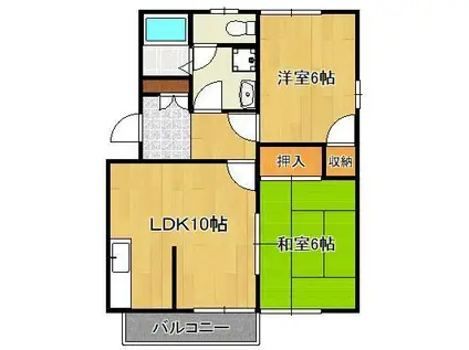 ラプラス2(2LDK/2階)の間取り写真