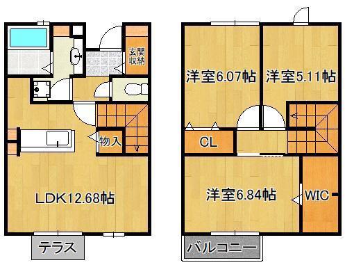 ルナ セジュール A棟(3LDK/1階)の間取り写真