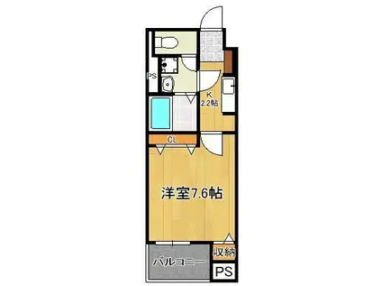 リバーサイド サン(1K/3階)の間取り写真