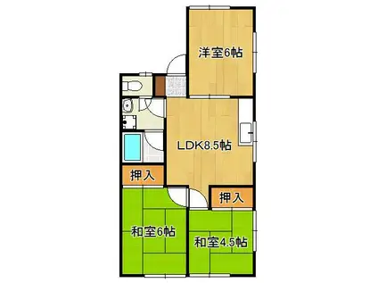 ヴィリーブカムラ(3LDK/1階)の間取り写真