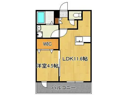 プライマリー直方(1LDK/1階)の間取り写真