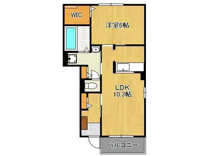 レジデンス木屋瀬A(1LDK/1階)の間取り写真