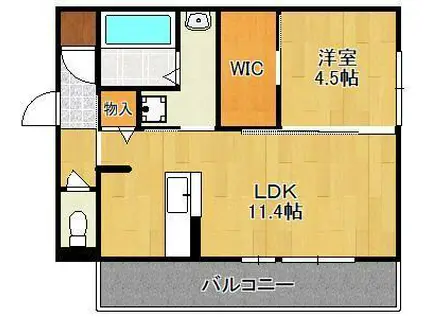 エレガンスHIMIS(1LDK/3階)の間取り写真