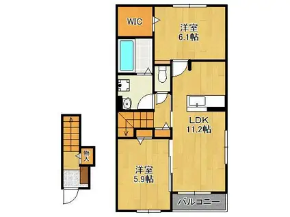 マイライフ直方Ⅰ(2LDK/2階)の間取り写真