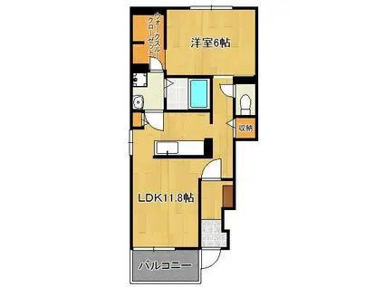 ブリーゼⅣ(1LDK/1階)の間取り写真