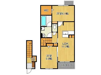 ベストライフ野面Ⅰ(2LDK/2階)の間取り写真