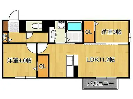 D-ROOM的場町(2LDK/2階)の間取り写真