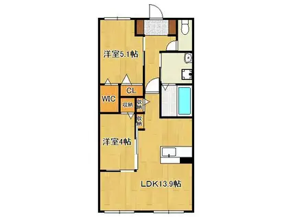 SPRING STONE A棟(2LDK/1階)の間取り写真