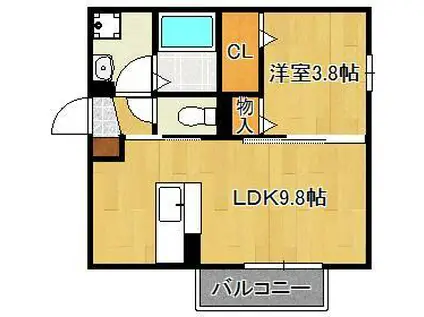 喜宝 ICHINOSE(1LDK/1階)の間取り写真