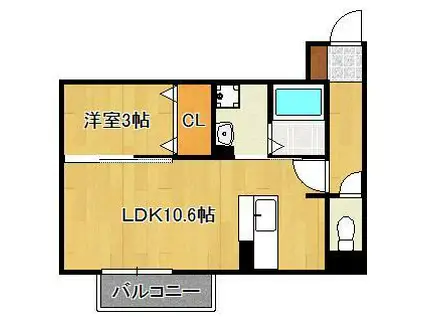 喜宝 ICHINOSE(1LDK/2階)の間取り写真