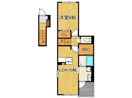 メゾンド・エル(1LDK/2階)の間取り写真