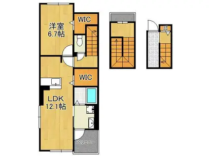メゾンド・エル(1LDK/3階)の間取り写真