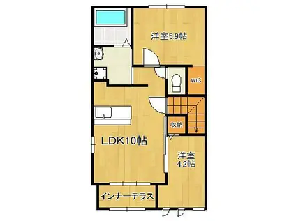 ポートボヌール(2LDK/2階)の間取り写真