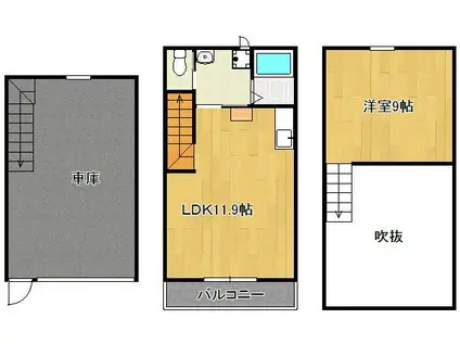 ダイワーズ感田ベースⅠ(1LDK/1階)の間取り写真