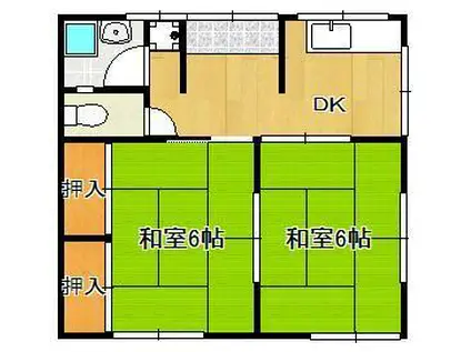別当町長屋A(2DK/1階)の間取り写真