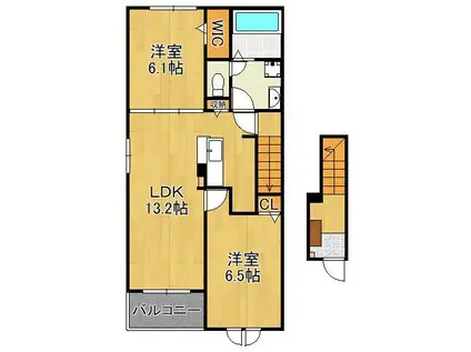 アルシオーネ B(2LDK/2階)の間取り写真