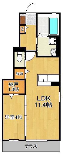 さくらハイム(1LDK/1階)の間取り写真