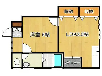 ガンダフォーレ(1LDK/1階)の間取り写真