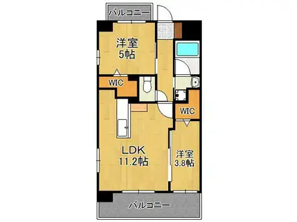 コンダクトレジデンスSANGAMORI(2LDK/4階)の間取り写真