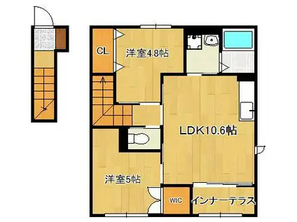 フォルモーサヒルズ(2LDK/2階)の間取り写真