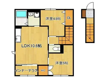 フォルモーサヒルズ(2LDK/2階)の間取り写真