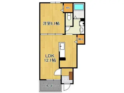 ネオンビオスⅠ(1LDK/1階)の間取り写真