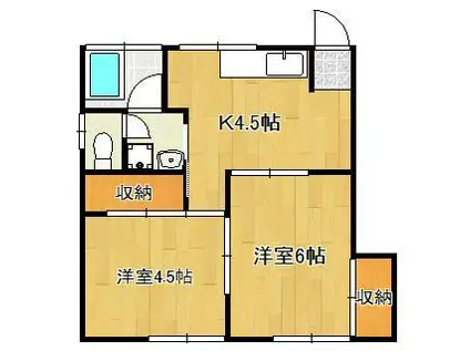 タウニィがんだ(2DK/2階)の間取り写真