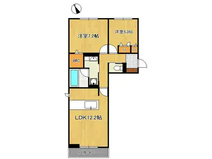 プレステージⅣ(2LDK/2階)の間取り写真
