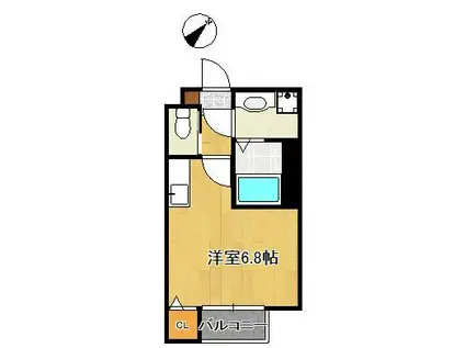 クオーレリツコ八幡南(ワンルーム/1階)の間取り写真