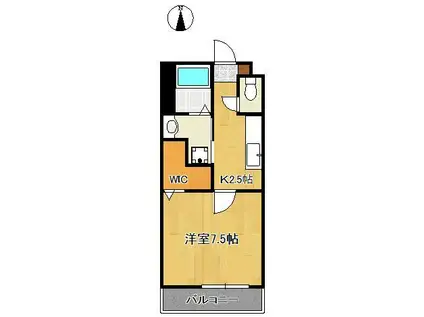 クオーレリツコ八幡南(1K/2階)の間取り写真