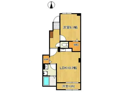 レディ・バグⅡ(1LDK/1階)の間取り写真