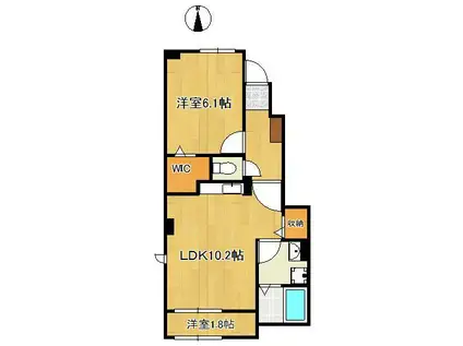 レディ・バグⅡ(1LDK/1階)の間取り写真