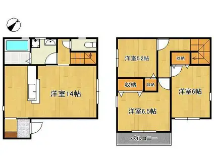 筑豊電気鉄道 西山駅(福岡) 徒歩10分 2階建 築1年(3LDK)の間取り写真